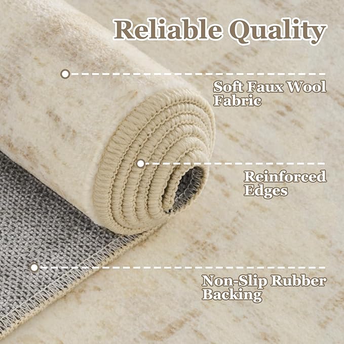 Distressed Beige Kitchen 2x3 Rugs Non Slip Washable, Natural Farmhouse Vintage Medallion Pinted Door Mat Indoor Entrance Entryway, Small Low Pile Rugs for Bathroom Vanity/Laundry Room/Bedroom