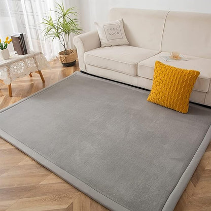 MAXYOYO Baby Play Mat, 1.2" Thick Memory Foam Soft Padded Carpet with Non-Slip Backing, 3x5 ft Japanese Tatami Rug Living Room for Kids, Toddler, Children, Nusery(Grey)