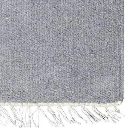 Rugsotic Carpets Hand Woven Flat Weave Kilim Wool ECO-Friendly Area Rugs - 4'x6', Rectangle Shape, Light Silver Color, Solid Plain Design, Low Pile Handmade Rugs for Living Room (D00111)