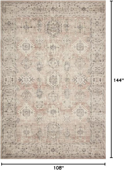 Loloi Hathaway Collection HTH-03 Java/Multi 9'-0" x 12'-0", .25" Thick Area Rug, Soft, Durable, Printed, Modern, Low Pile, Non-Shedding, Easy Clean, Living Room Rug