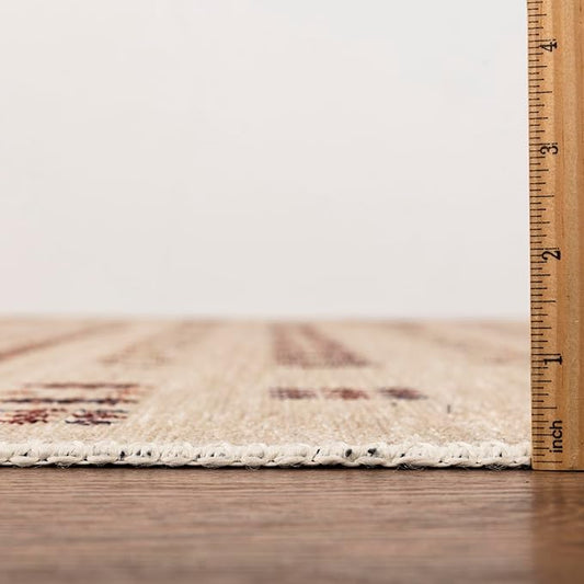 Keen Home Design 6x9 Rug - Machine Washable Area Rug with Non-Slip Backing, Ideal for Living Room, Dining Room, Bedroom - Vintage, Easy Clean, Durable, Low Pile - (6' x 9')