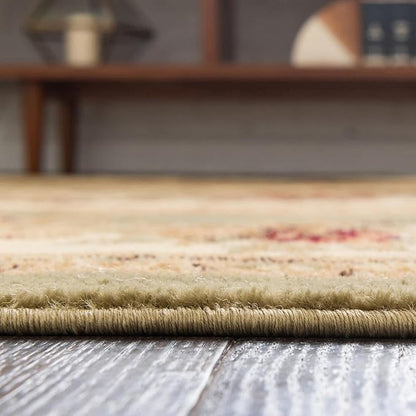 Unique Loom Versailles Collection Traditional Classic Floral Motif Area Rug (5' 0 x 5' 0 Square, Green/Ivory)