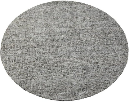 Hand Tufted Wool ECO-Friendly Area Rugs - 8'x8', Round Shape, Dark Brown & Beige, Solid Plain Design, High Pile Thick Handmade Area Rugs for Living Room, Bed Room (KWC111)