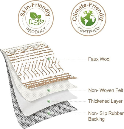Nakagishi Area Rug Living Room Rugs: 5x7 Machine Washable Boho Large Neutral Farmhouse Stain Resistant Moroccan Indoor Carpet for Bedroom Nursery Dorm Classroom Playroom Dining Room House-Brown White