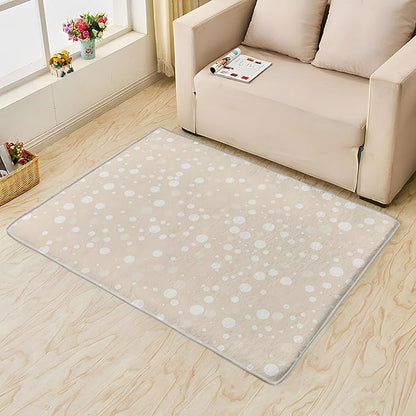 Beige Rug, 6x9 Rug, Bubble Print Rugs for Living Room Bedroom Dining, Minimalist Large Area Rug, Washable Rug Non Slip Soft Indoor Carpet, Kids and Pets Friendly, Beige Home & Room Decor