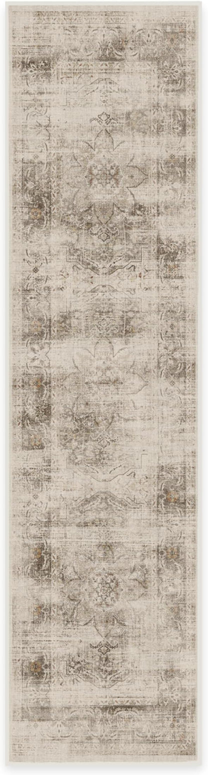 RUGGABLE Washable Vintage Runner Rug – Sarrah Hazel 2.5x10, Stain-Resistant, Non-Slip Hallway Runner – Machine Washable Rug for Hallway, Entryway, Living Room & Kitchen–with Cushioned Pad