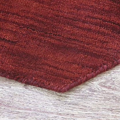Hand Knotted Loom Wool ECO-Friendly Area Rugs - 10'x10', Octagon, Dark Red Color, Solid Plain Design, High Pile Handmade Anti Skid Area Rugs for Living Room, Bed Room (L00111)