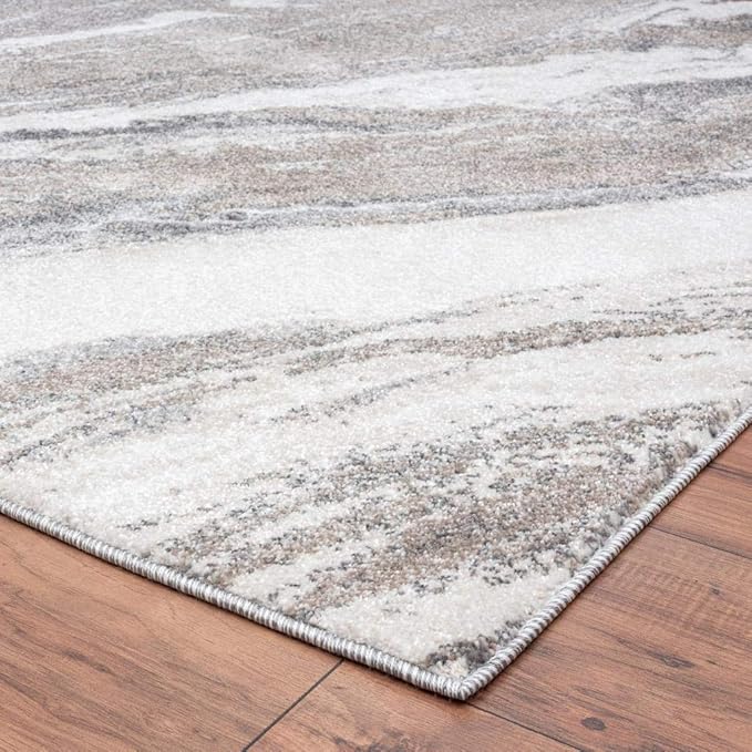 LUXE WEAVERS Lagos Collection 7983 Grey 4x5 Art Deco Area Rug