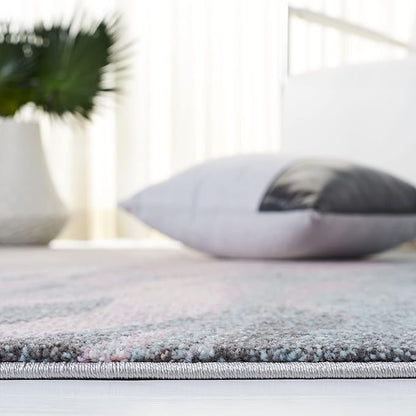 SAFAVIEH Glacier Collection Area Rug - 9' x 12', Pink & Blue, Modern Abstract Design, Non-Shedding & Easy Care, Ideal for High Traffic Areas in Living Room, Bedroom (GLA126U)