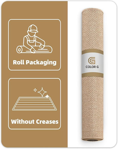 Color&Geometry Ultra Thin Indoor Door Mat Non Slip Rubber Backed Dirt Trapper 24"x36"(Rolled-up NO Creases), Rugs for Entryway, Front Door Mat Indoor Washable Low-Profile Entry Mat, Khaki