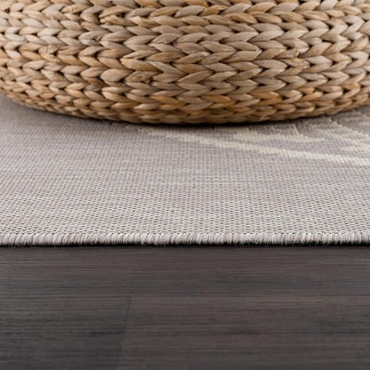 CAMILSON Outdoor Rug 10x14 Modern Area Rugs for Large Indoor and Outdoor Patios and Porches - Waterproof Washable Non-Shedding Easy-to-Clean Outside Carpet (10 x 14, Medallion - Grey/White)