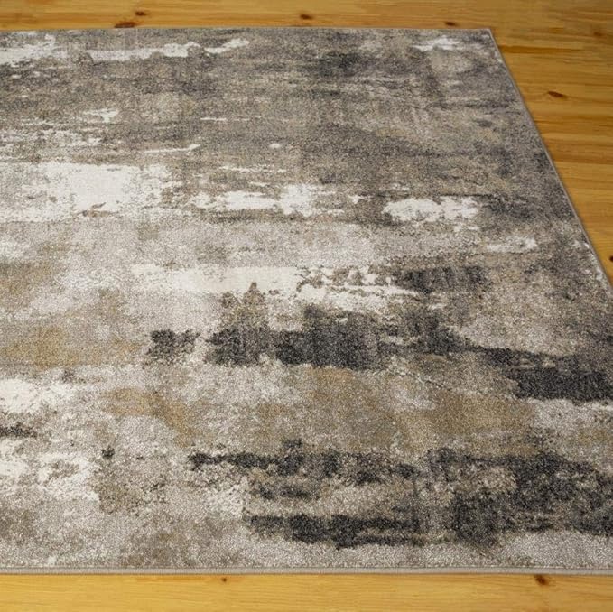 LUXE WEAVERS Lagos Collection Beige 4x5 Abstract Area Rug
