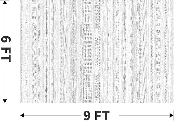 6x9 Area Rugs for Living Room Machine Washable Rug Distressed Indoor Carpet Neutral Moroccan Boho Rug Ultra Soft Area Rug for Bedroom Dining Room Playroom Office, Grey
