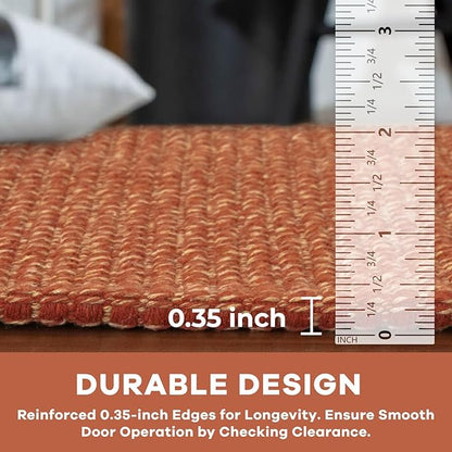 KOZYFLY Runners for Hallways 2x8 ft Washable Kitchen Runner Non Slip Rubber Backed Hall Runners Cotton Entryway Runner Rugs Floor Carpet for Indoor Backdoor Bedroom Kitchen, Orange/Tan