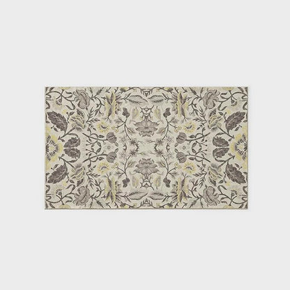 EVERGRACE Area Rugs for Living Room 3x5, Boho Floral Faux Wool Indoor Outdoor Rugs, Washable Rugs for Bedroom Entryway Dining Room Hallyway, Low Pile Floor Mat Carpet for Home Decor, Gray