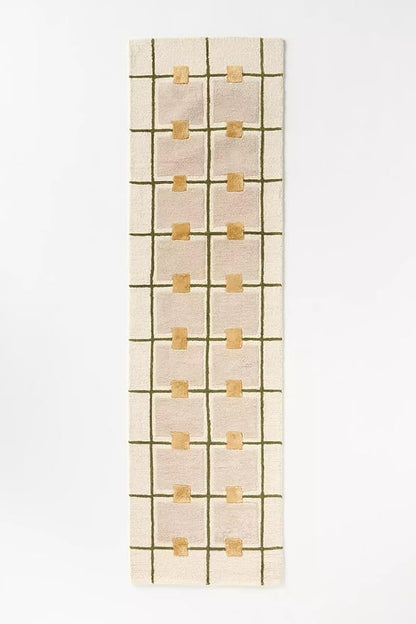 Greer Hand-Tufted Wool Rug - Elegant Taupe and Olive Geometric Pattern for Sophisticated Home Decor (3x5 Ft)