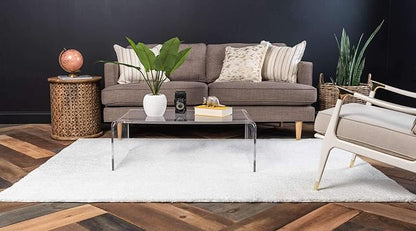 Unique Loom Solo Collection Area Rug - Calabasas (3' 3" x 5' 3" Rectangle, Snow White)