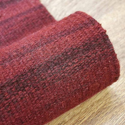 Rugsotic Carpets Hand Woven Flat Weave Kilim Wool 6'x9' Area Rug Solid Dark Red D00111