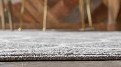 Rugs.com Lattice Frieze Collection Rug – 2' x 6' Runner Light Gray Medium Rug Perfect for Living Rooms, Large Dining Rooms, Open Floorplans