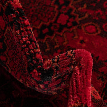 Unique Loom Tekke Collection Area Rug - Sheibani (7' 10" Square, Red/ Black)
