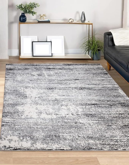 Keen Home Design Area Rugs - 4x6 Non-Shedding, Abstract Rugs for Kitchen, Living Room, Bedroom, Dining Room, Entryway - Size: 4' x 6', Abstract Cream/Grey