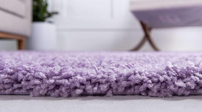 Unique Loom Solid Shag Collection Area Rug (8' x 11' Rectangle, Lilac)