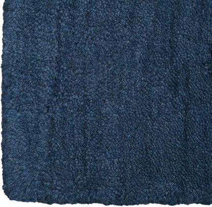 Hand Knotted Loom Wool ECO-Friendly Area Rugs - 6'x6', Square, Blue Color, Solid Plain Design, High Pile Thick Handmade Anti Skid Area Rugs for Living Room, Bed Room (L00111)