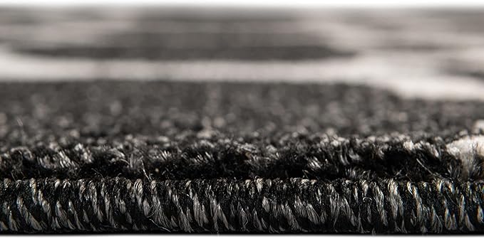 Rugs.com Lattice Collection Rug – 9' x 12' Black Medium Rug Perfect for Living Rooms, Large Dining Rooms, Open Floorplans