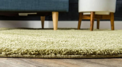 Unique Loom Solo Collection Area Rug - Calabasas (6' 1" Round, Light Green)