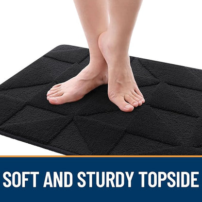 OLANLY Door Mats Indoor, Non-Slip, Absorbent, Dirt Resist, Entrance Washable Mat, Low-Profile Inside Entry Doormat for Entryway (47x20 inches, Black)
