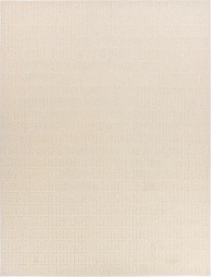 Hand-Tufted 100% Wool Area Rug – Unique Modern Geometric Grid Pattern, Soft Plush Textured Carpet for Living Room, Bedroom, Dining Room & Entryway (Beige, 5' x 8')
