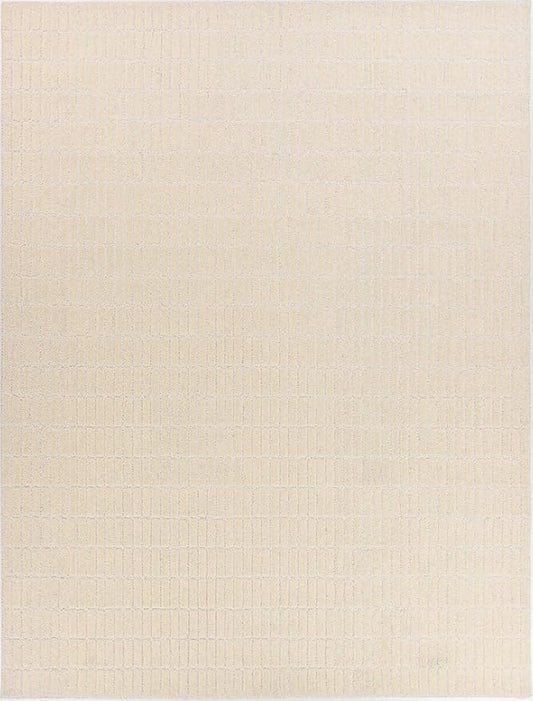 Hand-Tufted 100% Wool Area Rug – Unique Modern Geometric Grid Pattern, Soft Plush Textured Carpet for Living Room, Bedroom, Dining Room & Entryway (Beige, 5' x 8')