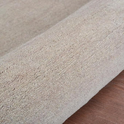 Rugsotic Carpets Hand Knotted Gabbeh Wool 6'x9' Area Rug Solid Beige L00111