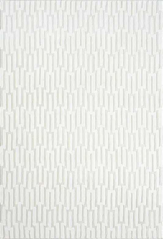 Abani Cream Area Rug for Living Room, Bedroom -Geometric Pattern - 6 x 9 -Durable & Easy to Clean