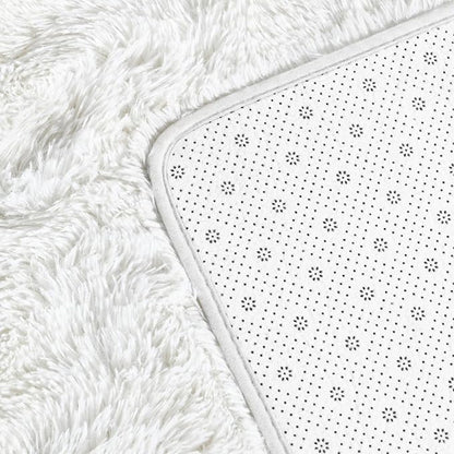 Large Shag Area Rugs 6 x 9, Plush Fuzzy Rugs for Living Room, Ultra Soft Fluffy Furry Rug for Bedroom, Indoor Carpet Nursery Rugs for Kids Room Home Decor, White
