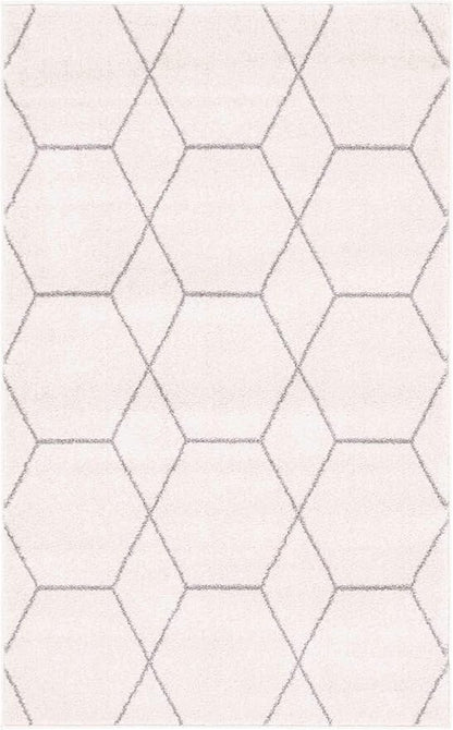 Unique Loom Trellis Frieze Collection Area Rug - Geometric (3' 3" x 5' 3", Ivory/ Gray)