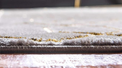 Unique Loom Marilyn Monroe Glam Collection Area Rug - Trellis (4' 1' x 6' 1' Rectangle, Gray Gold/ Gold)