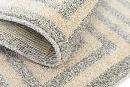 Unique Loom Athens Collection Classic Geometric Modern Border Design Area Rug (2' 0 x 3' 0 Rectangular, Gray/ Beige)