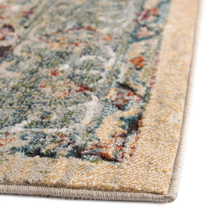 Unique Loom Isabella Collection Area Rug - Rossellini (4' 1" Square, Blue/ Beige)