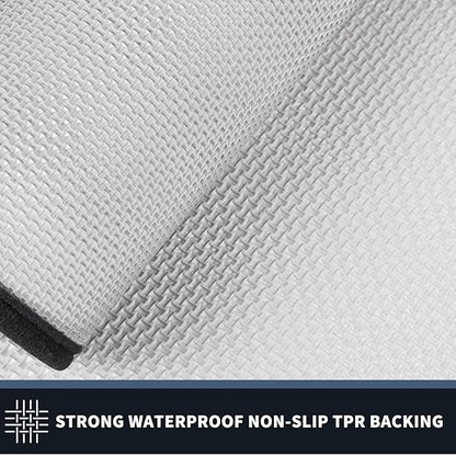 PURRUGS Dirt Trapping Door Mat 34" x 60", Non-Slip/Skid Machine Washable Entryway Rug, Shoes Scraper, Area Rug, Super Absorbent Welcome Mat for Muddy Wet Shoes and Paws, Bluish Grey & Charcoal