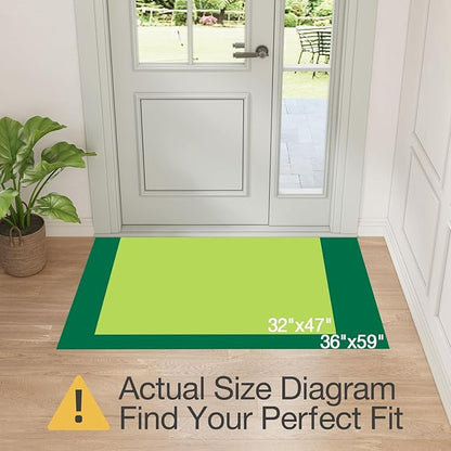 LUMI Inside Door Mat for Entry 32"x47", Absorbent, Dirt Trapper, Low Profile Thin, Non Slip Mats with Rubber Backing, Ideal for Indoor, High Traffic, Garage, Entrance, Classic Beige