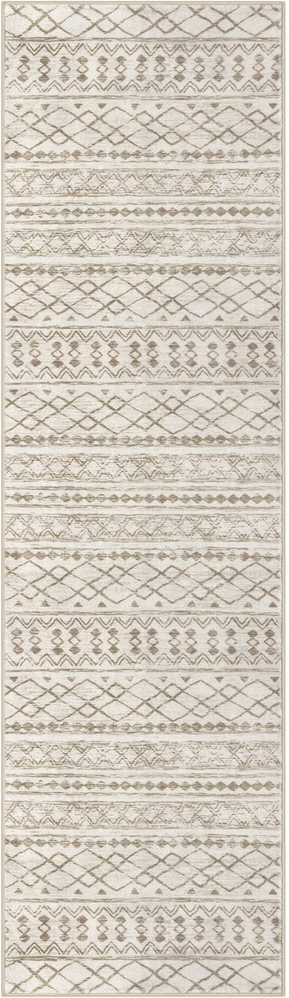 KUTA Moroccan Washable Kitchen Rugs 2x8 Non-Slip Vintage Beige Boho Rugs Hallway Runner Rug Ultra Soft Geometric Floor Carpet Runners for Bedroom Laundry Living Room
