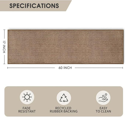 Artoid Mode Washable Kitchen Rugs and Mats Doormat Non Skid, Absorbent Rugs for Kitchen Floor Door Mat Kitchen Mats Front of Sink Hallway 17x60 Inch