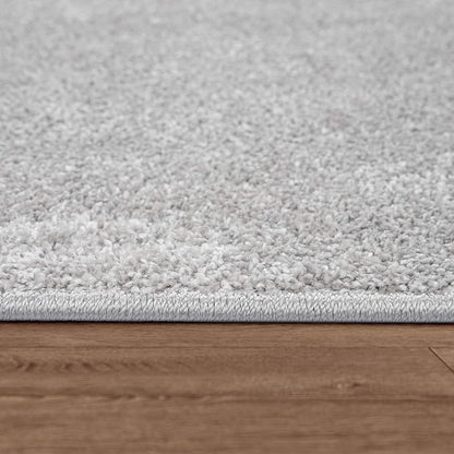 Paco Home Solid Area Rug in Silver Modern Plain Design, Size: 2' x 3'3"