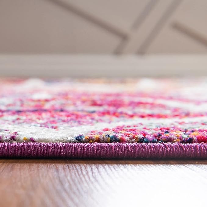 Rugs.com Lattice Frieze Collection Rug – 8' x 10' Multi Medium Rug Perfect for Living Rooms, Large Dining Rooms, Open Floorplans