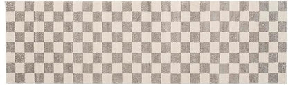 Revival Rugs Gambit 3'x9’ Checkered Rug Machine Washable Runner Rug for Hallway Entryway - 100% Recycled Oeko-TEX Certified, Medium Pile, Gray, Beige