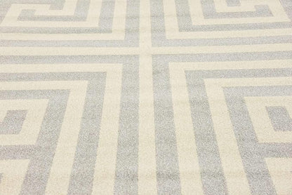 Unique Loom Athens Collection Classic Geometric Modern Border Design Area Rug (7' 0 x 10' 0 Rectangular, Gray/ Beige)