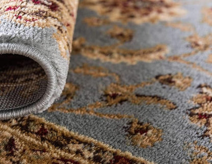 Unique Loom Voyage Collection Traditional Oriental Classic Intricate Design Area Rug (8' 0 x 11' 4 Rectangular, Light Blue/Gold)