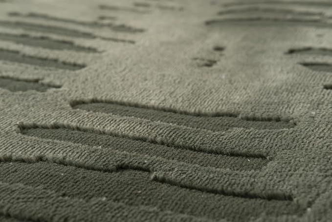 Revival Rugs Shell 6'7"x9' Washable Area Rug for Living Room Bedroom - 100% Recycled Oeko-TEX Certified, Medium Pile, Green