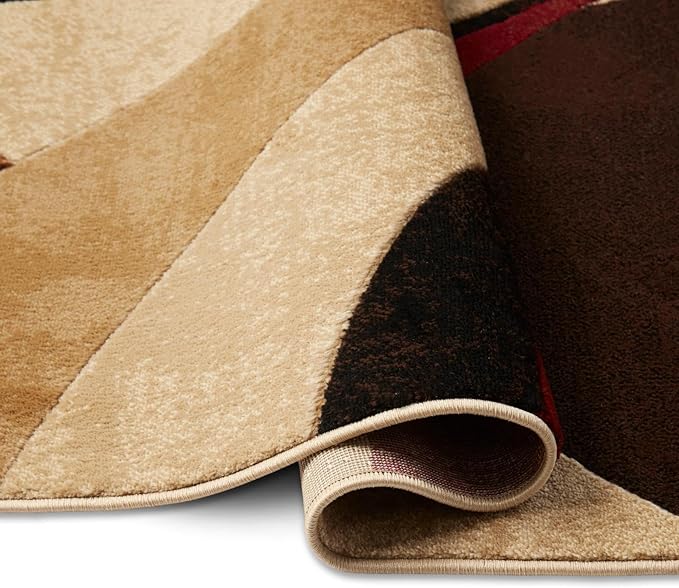 Home Dynamix Tribeca Slade Modern Area Rug, Abstract Brown/Red 18.9"x31.5"